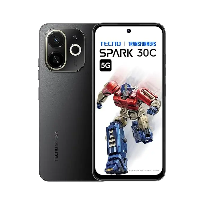 TECNO Spark 30C 5G (Midnight Shadow, 4GB+128GB) | D6300 5G Processor | 5000 mAh Battery | NFC, IR Remote | Dolby Atmos