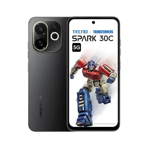 TECNO Spark 30C 5G (Midnight Shadow, 4GB+64GB) | D6300 5G Processor | 5000 mAh Battery | NFC, IR Remote | Dolby Atmos