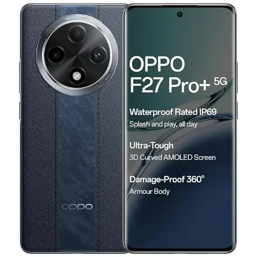 OPPO F27 Pro+ 5G (Midnight Navy, 8GB RAM, 128GB Storage) | 6.7" FHD+ AMOLED Toughest 3D Curved Display|64MP AI Featured Camera|IP69 | 67W SUPERVOOC| with No Cost EMI